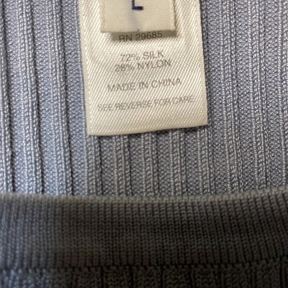 Pendleton light blue grayish short sleeve sweater size L - Picture 4 of 6